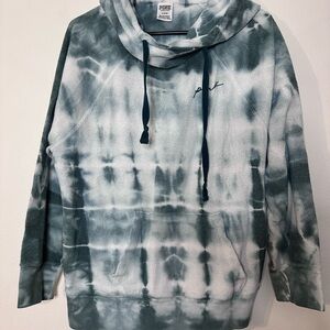 PINK Victoria's Secret Green Tie-Dye Hoodie